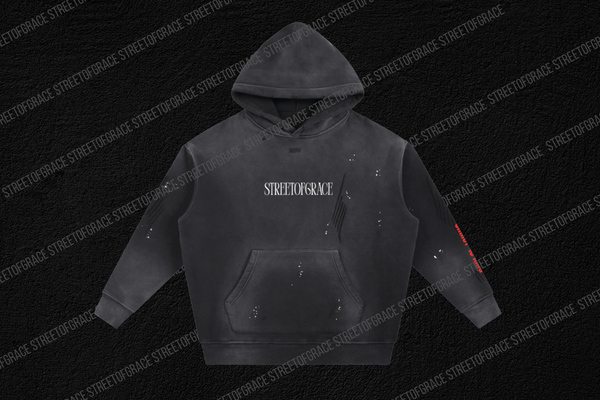 STREETOFGRACE -  "Christ is King" Vinatage Frayed Hoodie