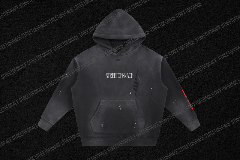 STREETOFGRACE -  "Christ is King" Vinatage Frayed Hoodie