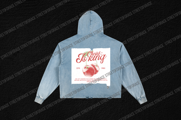 STREETOFGRACE- “Christ is king” Denim Washed Jacket