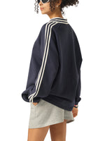 STREETOFGRACE - “CHRIST IS KING” Striped Lapel Collar Sweatshirt